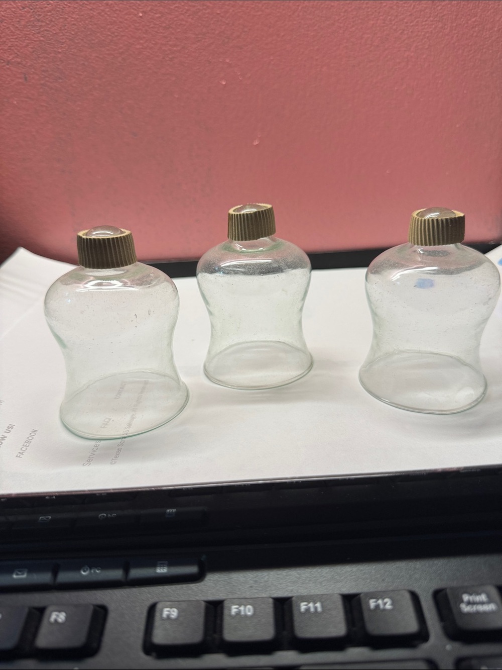 Three Vintage Clear Glass Votives